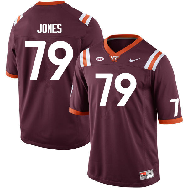 Men #79 William Jones Virginia Tech Hokies College Football Jerseys Sale-Maroon